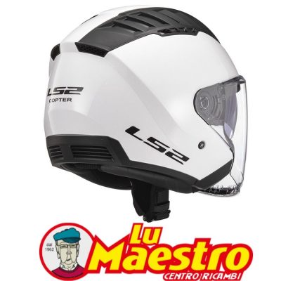 Casco JET Doppia Visiera LS2 OF600 COPTER II Bianco Lucido LS2 Open Face Helmet COPTER Gloss  White
