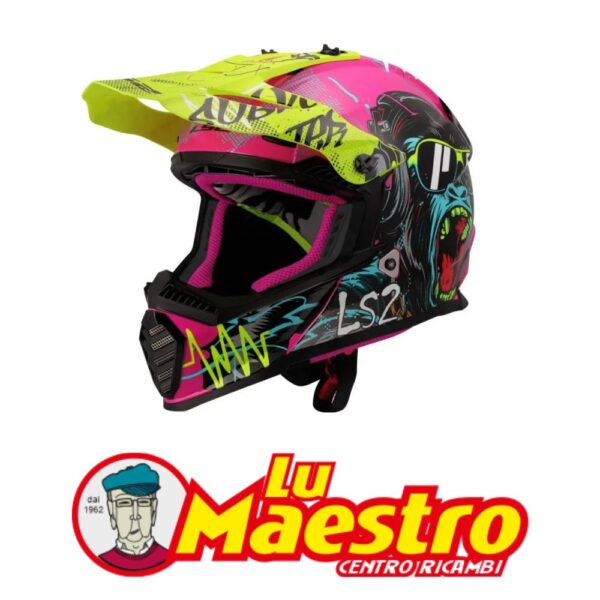 Casco Integrale CROSS LS2 MX437 FAST EVO GORILLA Nera Viola HELMET CROSS