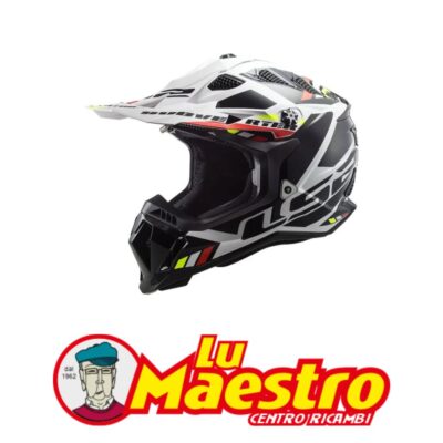 Casco Integrale CROSS LS2 MX700 SUBVERTER STOMP Bianco Nero LucidoHI-VI HELMET CROSS KPA Gloss White Black