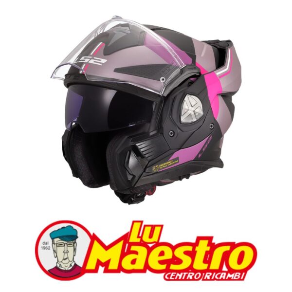 Casco Modulare in Fibra LS2 FF901 Advant X Grigio Viola Opaco Flip Up Helmet Ultra Matt Grey Purple