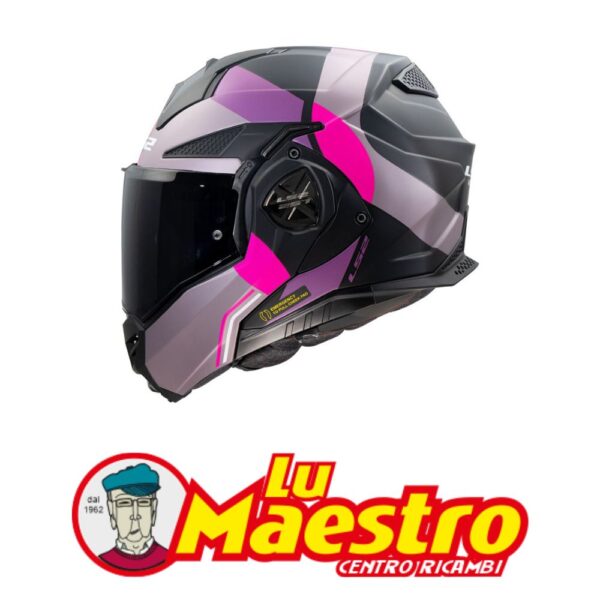 Casco Modulare in Fibra LS2 FF901 Advant X Grigio Viola Opaco Flip Up Helmet Ultra Matt Grey Purple