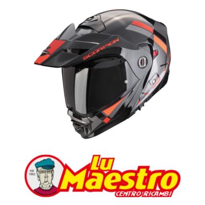 Casco Modulare Moto Scorpion Exo ADX-2 Galane Nero Rosso Grigio Helmet Flip-Up Black Silver Red PJ