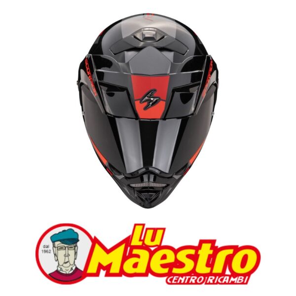 Casco Modulare Moto Scorpion Exo ADX-2 Galane Nero Rosso Grigio Helmet Flip-Up Black Silver Red PJ