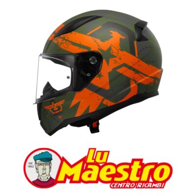 Casco per Moto Integrale Verde Arancio Thunderbirds LS2 FF353 RAPID CIRCLE Helmet Full Face Orange Green