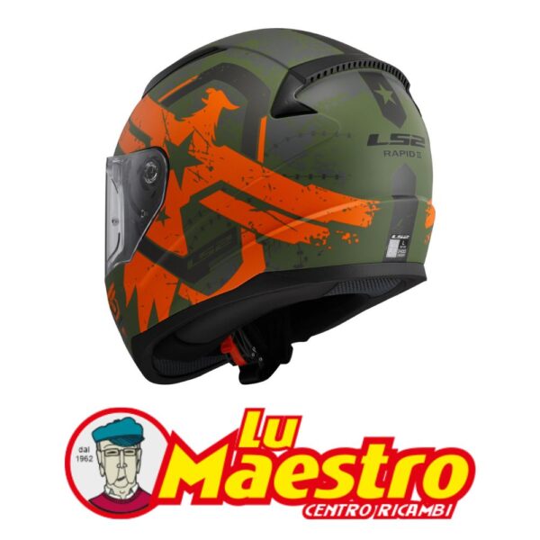 Casco per Moto Integrale Verde Arancio Thunderbirds LS2 FF353 RAPID CIRCLE Helmet Full Face Orange Green