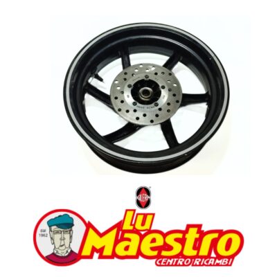 666179000G Cerchio Posteriore Ruota da 13 6 Razze Usato Nero Originale Gilera per Runner SP 50 2010-2017 con disco freno