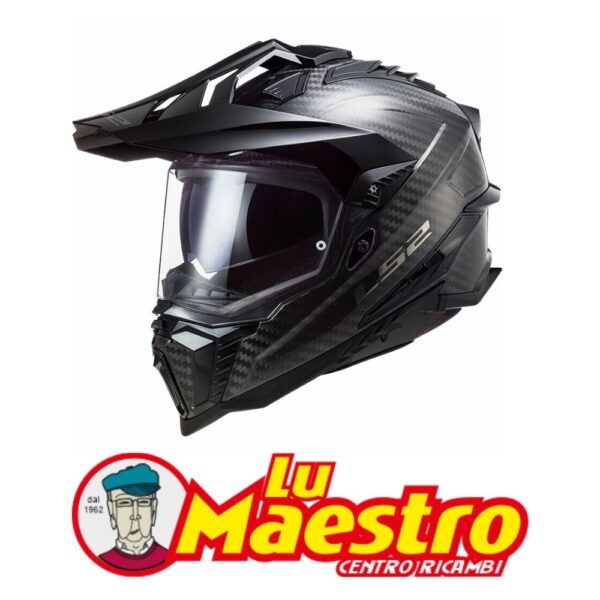 Casco Integrale LS2 MX701 EXPLORER CARBON Enduro Stradale Doppia Visiera Carbonio Lucido Adventure Helmet Full Face Gloss Carbon