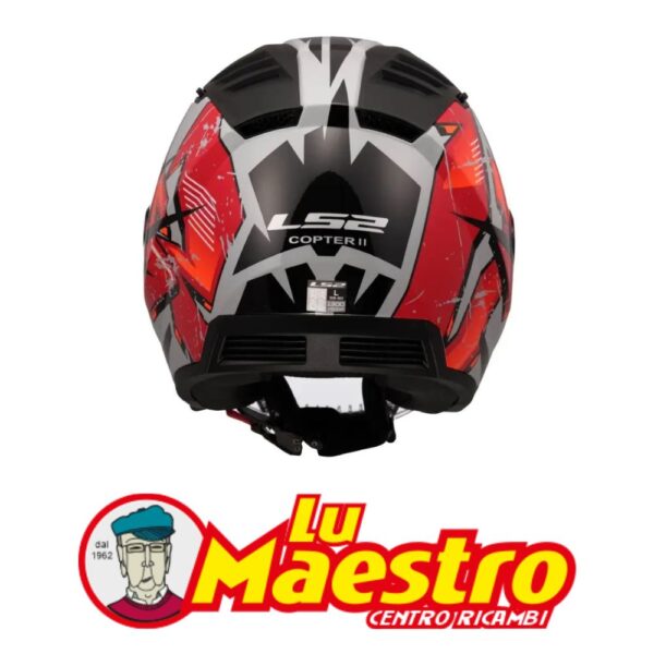 Casco JET Doppia Visiera LS2 OF600 COPTER KANJI Rosso Grigio LS2 OPEN FACE HELMET COPTER Light Grey Red