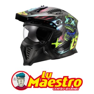 Casco con Mentoniera Staccabile LS2 Drifter OF606 Rayz Blu Nero Gloss Blue Black Flip Up Ls2 Helmet