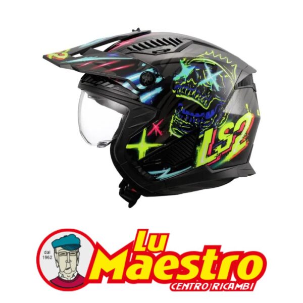 Casco con Mentoniera Staccabile LS2 Drifter OF606 Rayz Blu Nero Gloss Blue Black Flip Up Ls2 Helmet