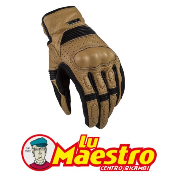 Guanto Pelle Estivo per Moto LS2 DUSTER Marrone Tabacco Primavera Estate CE