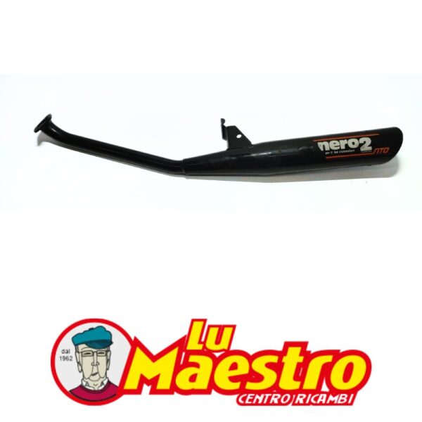 SITO 517 Scarico Espansione NERO 2 Vintage per Ciclomotore Moped Garelli Eureka Flex MK NOS